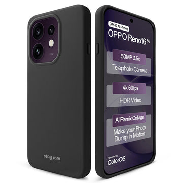 Stay Rare Smooth Silicone Case for Oppo Reno 16 5G with Anti-Slip Grip & Camera Protection