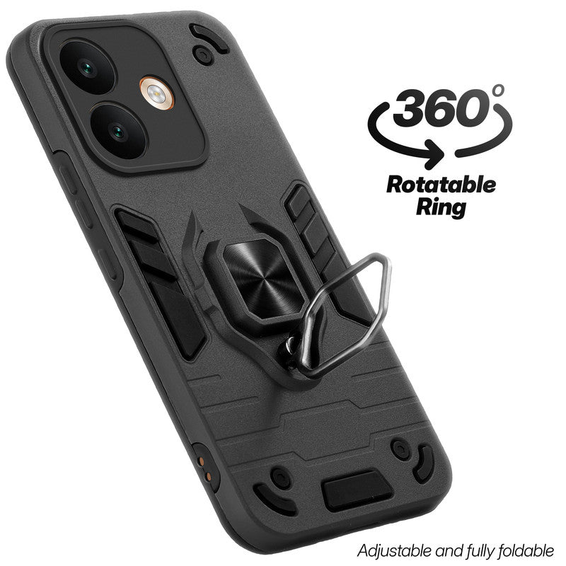 Dual layer shockproof back cover with 360° rotatable ring grip for POCO X8 5G