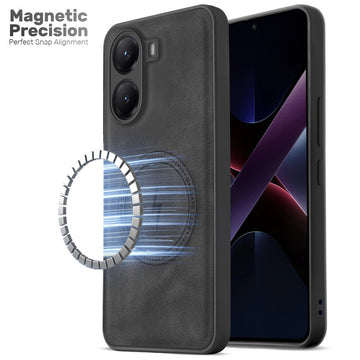 Refined PU Leather Case for Poco X7 Pro 5G , with Support for MagSafe & Wireless Accessories