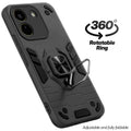 Dual layer shockproof back cover with 360° rotatable ring grip for Poco X8 Power 5G