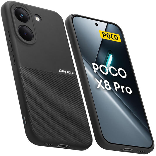 Matte Grip Silicone Case With Camera Protection & Microfiber Lining For Poco X8 Pro 5G
