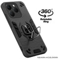 Dual layer shockproof back cover with 360° rotatable ring grip for Realme 15T 5G