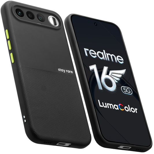 Premium Silicone Textured Case With Camera Protection & Inner Microfiber Lining Back Cover For Realme 16 5G
