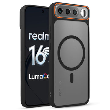 Premium Magnetic Case for Realme 16 5G with Frosted Back, Soft Silicone Edges & Raised Camera Protection