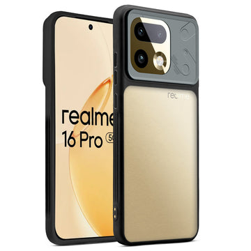 Premium Frosted Back Cover with Textured Camera Design & Metal-Look Buttons for Realme 16 Pro 5G