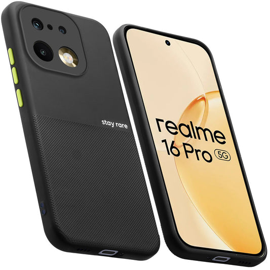 Premium Silicone Textured Case With Camera Protection & Inner Microfiber Lining Back Cover For Realme 16 Pro 5G