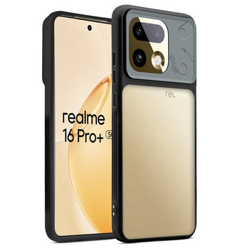 Premium Frosted Back Cover with Textured Camera Design & Metal-Look Buttons for Realme 16 Pro Plus 5G