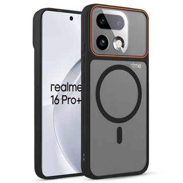 Premium Magnetic Case for Realme 16 Pro Plus 5G with Frosted Back, Soft Silicone Edges & Raised Camera Protection