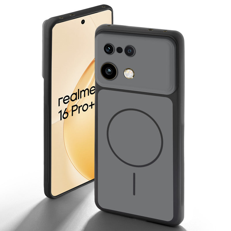 Dual tone silicone Black back cover for Realme 16 Pro Plus 5G showing camera protection and design