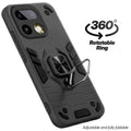 Dual layer shockproof back cover with 360° rotatable ring grip for Realme 16 Pro Plus 5G