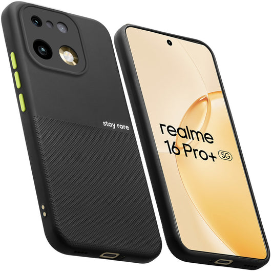 Premium Silicone Textured Case With Camera Protection & Inner Microfiber Lining Back Cover For Realme 16 Pro Plus 5G