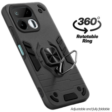 Dual layer shockproof back cover with 360° rotatable ring grip for Realme 16T 5G