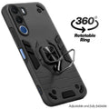 Dual layer shockproof back cover with 360° rotatable ring grip for Realme C100x 5G