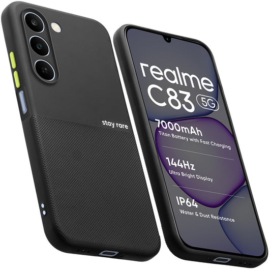 Premium Silicone Textured Case With Camera Protection & Inner Microfiber Lining Back Cover For Realme C83 5G