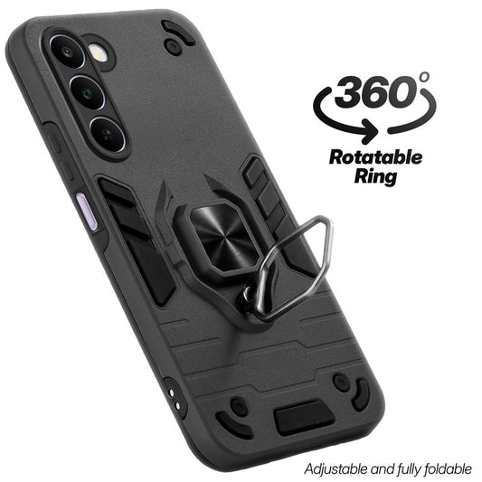 Dual layer shockproof back cover with 360° rotatable ring grip for Realme C83 5G