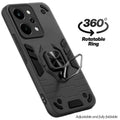 Dual layer shockproof back cover with 360° rotatable ring grip for Realme P4 Power 5G