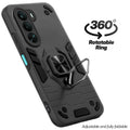 Dual layer shockproof back cover with 360° rotatable ring grip for Realme P4x 5G