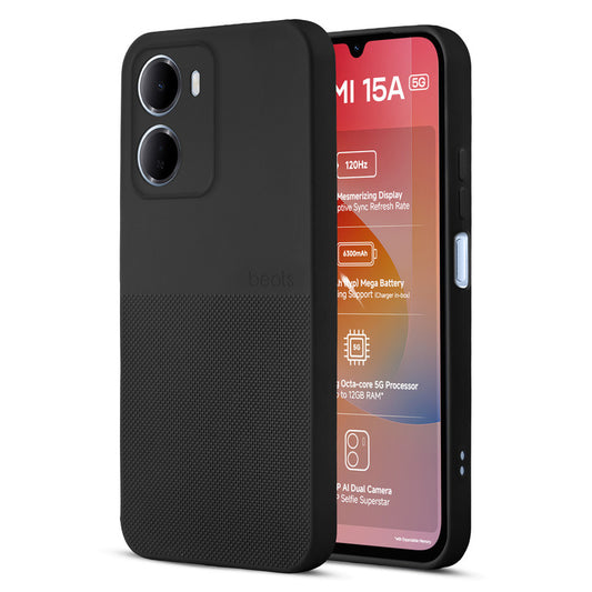Durable Silicone Matte Back Cover with Textured Grip & Raised Camera Edges for Redmi 15A 5G