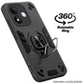 Dual layer shockproof back cover with 360° rotatable ring grip for Redmi Note 17 5G