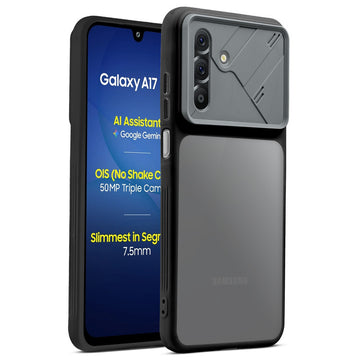 Premium Frosted Back Cover with Textured Camera Design & Metal-Look Buttons for Samsung A17 5G