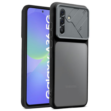 Premium Frosted Back Cover with Textured Camera Design & Metal-Look Buttons for Samsung A36 5G