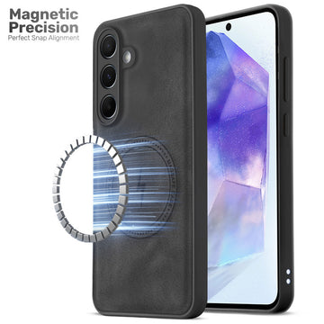 Refined PU Leather Case for Samsung A55 5G , with Support for MagSafe & Wireless Accessories