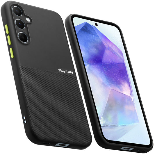 Premium Silicone Textured Case With Camera Protection & Inner Microfiber Lining Back Cover For Samsung A55 5G