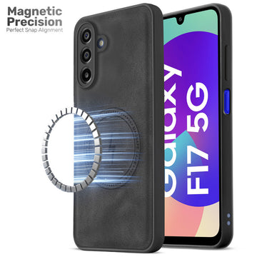 Refined PU Leather Case for Samsung F17 5G , with Support for MagSafe & Wireless Accessories