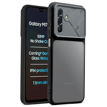 Premium Frosted Back Cover with Textured Camera Design & Metal-Look Buttons for Samsung M17 5G