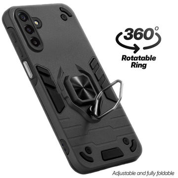 Dual layer shockproof back cover with 360° rotatable ring grip for Samsung M17 5G