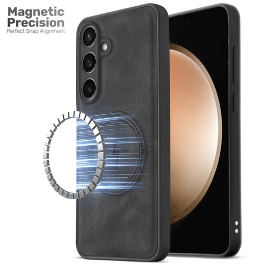 Refined PU Leather Case for Samsung S23 FE 5G , with Support for MagSafe & Wireless Accessories