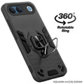 Dual layer shockproof back cover with 360° rotatable ring grip for Vivo S2 5G