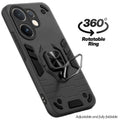Dual layer shockproof back cover with 360° rotatable ring grip for  Vivo T4 Pro 5G