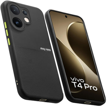 Premium Silicone Textured Case With Camera Protection & Inner Microfiber Lining Back Cover For Vivo T4 Pro 5G
