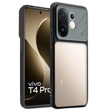 Premium Frosted Back Cover with Textured Camera Design & Metal-Look Buttons for Vivo T4 Pro 5G
