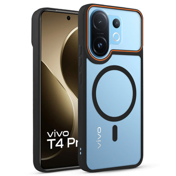 Premium Magnetic Case for Vivo T4 Pro 5G with Frosted Back, Soft Silicone Edges & Raised Camera Protection