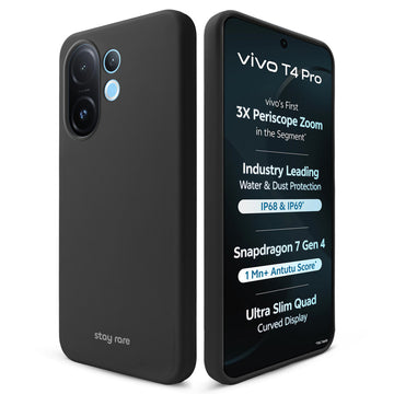 Stay Rare Smooth Silicone Case for Vivo T4 Pro 5G with Anti-Slip Grip & Camera Protection