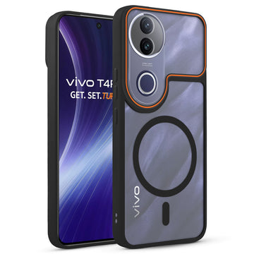 Premium Magnetic Case for Vivo T4R 5G with Frosted Back, Soft Silicone Edges & Raised Camera Protection