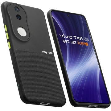 Premium Silicone Textured Case With Camera Protection & Inner Microfiber Lining Back Cover For Vivo T4R 5G