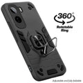 Dual layer shockproof back cover with 360° rotatable ring grip for Vivo T5 Pro 5G