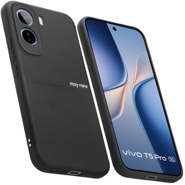 Matte Grip Silicone Case With Camera Protection & Microfiber Lining For Vivo T5 Pro 5G