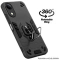 Dual layer shockproof back cover with 360° rotatable ring grip for Vivo T5e 5G