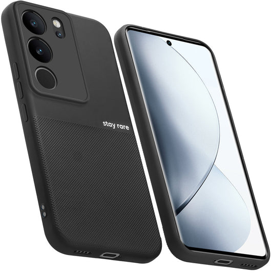 Matte Grip Silicone Case With Camera Protection & Microfiber Lining For Vivo V29 5G