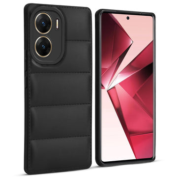 Leather Textured Back Cover for Vivo V29e 5G, Shockproof Case with Camera Protection
