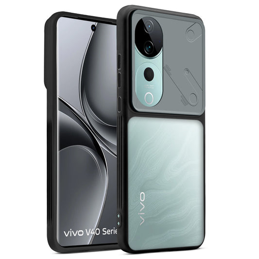 Premium Frosted Back Cover with Textured Camera Design & Metal-Look Buttons for Vivo V40 Pro 5G