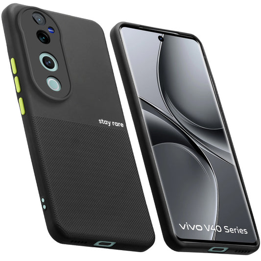 Premium Silicone Textured Case With Camera Protection & Inner Microfiber Lining Back Cover For Vivo V40 Pro 5G
