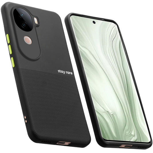 Premium Silicone Textured Case With Camera Protection & Inner Microfiber Lining Back Cover For Vivo V40e 5G
