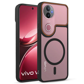 Premium Magnetic Case for Vivo V50 5G with Frosted Back, Soft Silicone Edges & Raised Camera Protection