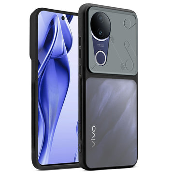 Premium Frosted Back Cover with Textured Camera Design & Metal-Look Buttons for Vivo V50e 5G