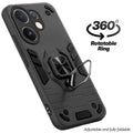 Dual layer shockproof back cover with 360° rotatable ring grip for Vivo V60 5G